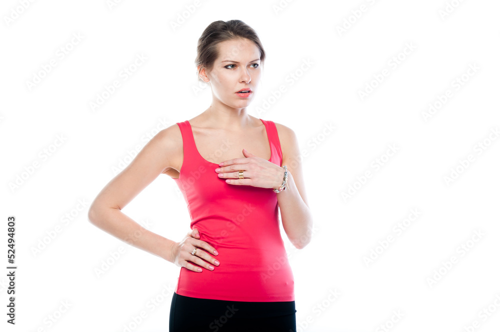 beautiful and young woman on an isolated white background beautiful and young woman on an isolated white background