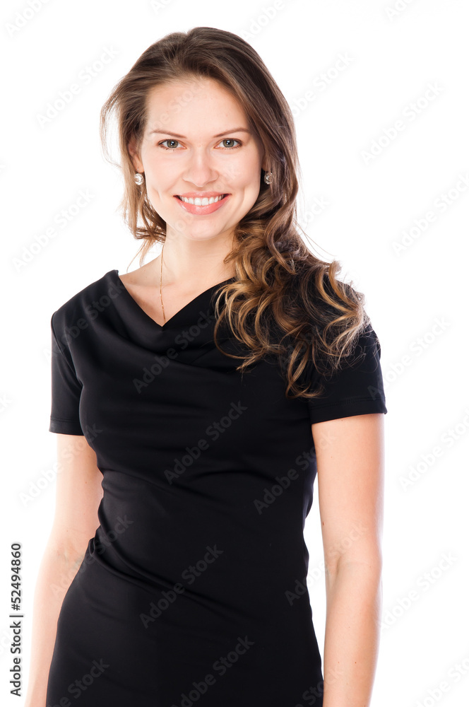 beautiful and young woman on an isolated white background beautiful and young woman on an isolated white background