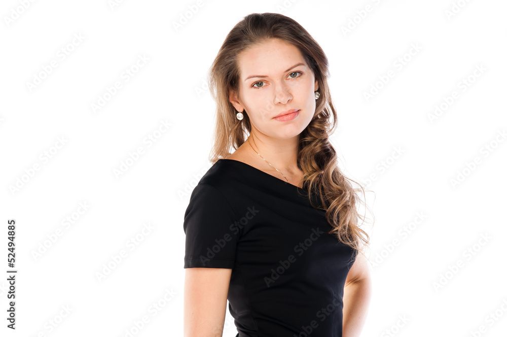 beautiful and young woman on an isolated white background beautiful and young woman on an isolated white background