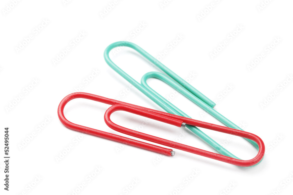 Two Paper clips on White Background Two Paper clips on White Background