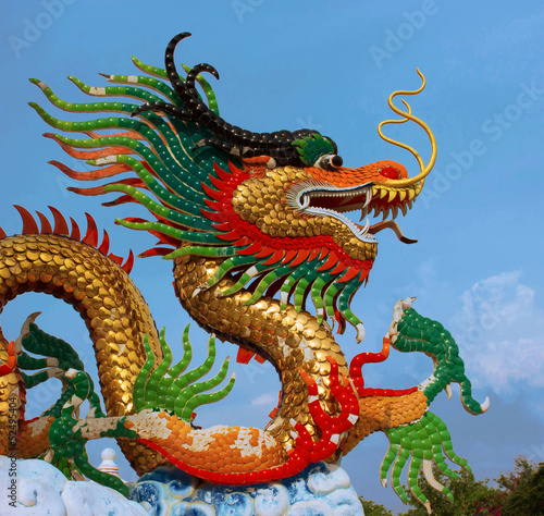 Chinese dragon statue on the park