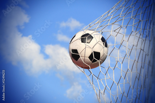 soccer ball shoot to goal © krissada