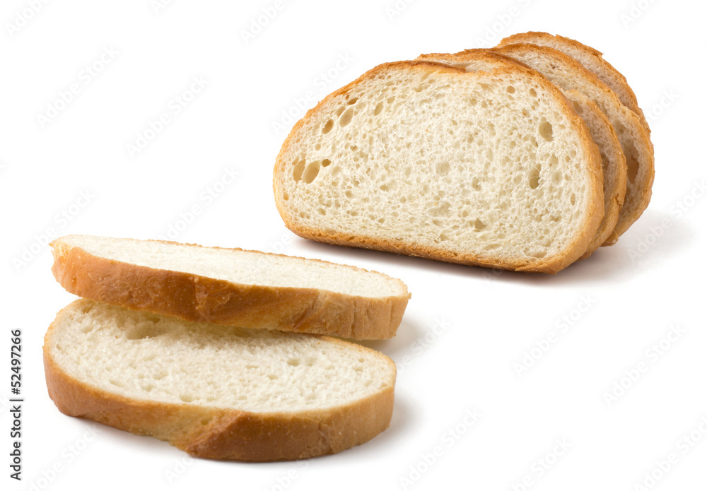 Slices of bread isolated on white background Slices of bread isolated on white background