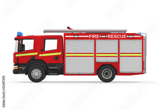 Fire Truck Isolated on White Background