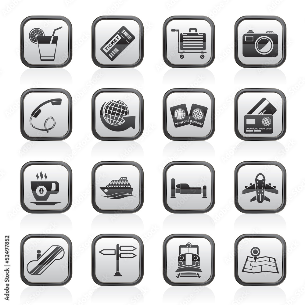 Travel and vacation icons - vector icon set Travel and vacation icons - vector icon set