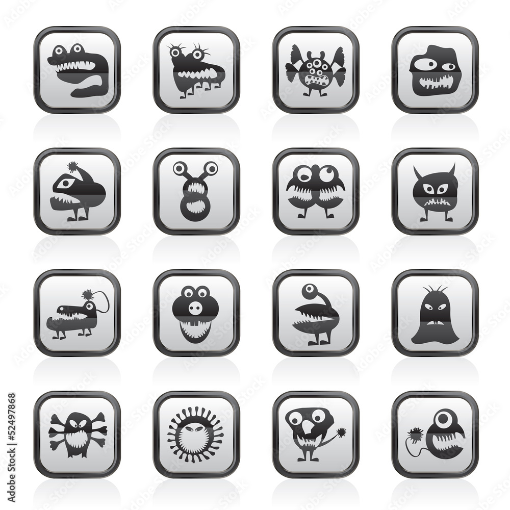 various abstract monsters illustration - vector icon set various abstract monsters illustration - vector icon set