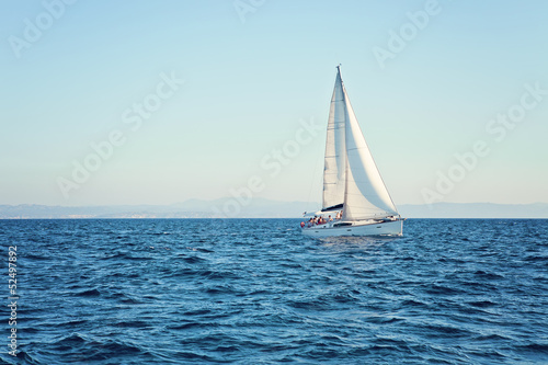 Racing yacht in the Mediterranean Sea