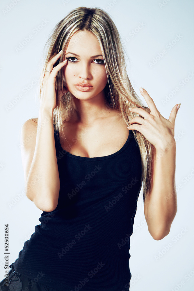 Beautiful woman in black underwear Beautiful woman in black underwear