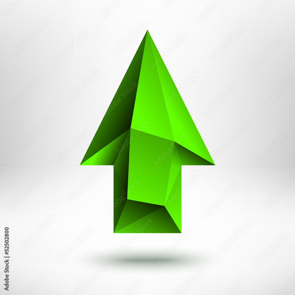 3d Green Up Arrow Sign with Light Background 3d Green Up Arrow Sign with Light Background