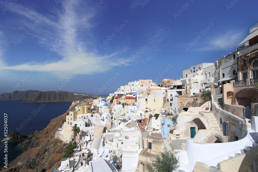 View of Santorini island in Greece