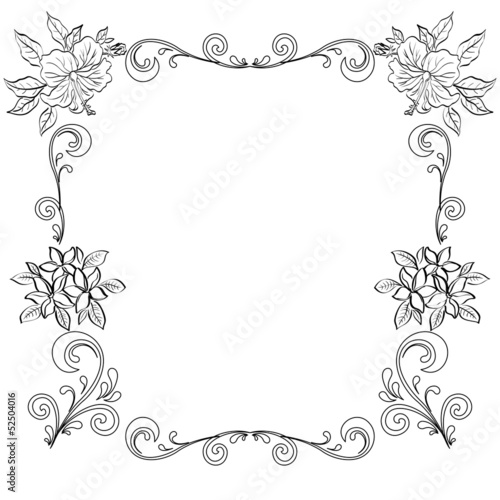 Abstract floral background, outline