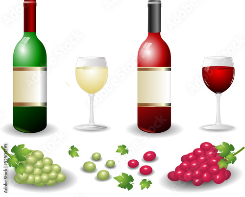 Weißwein Rotwein Set