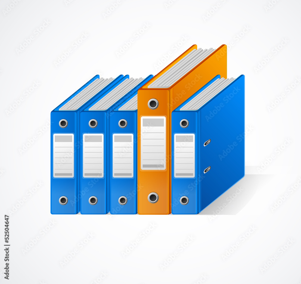 Set of colorful ring binders Set of colorful ring binders