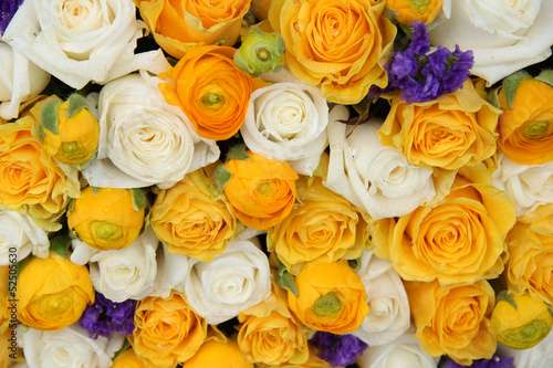 yellow and white bridal flowers