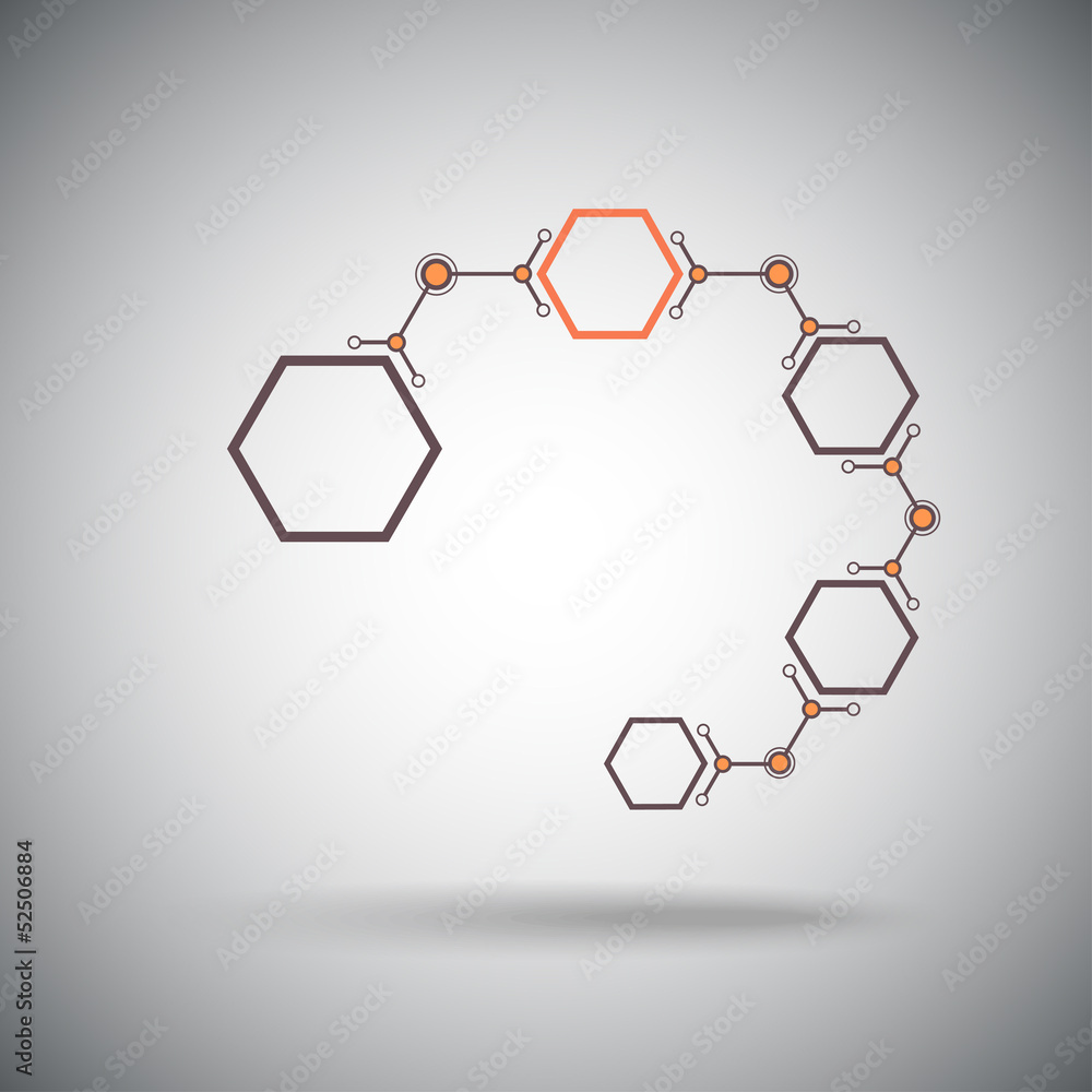 Fototapeta premium chain of connected cells Color