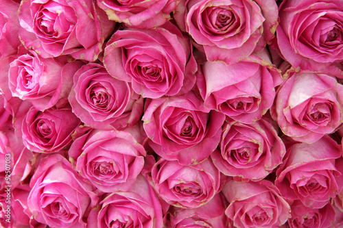 big pink roses in a wedding centerpiece