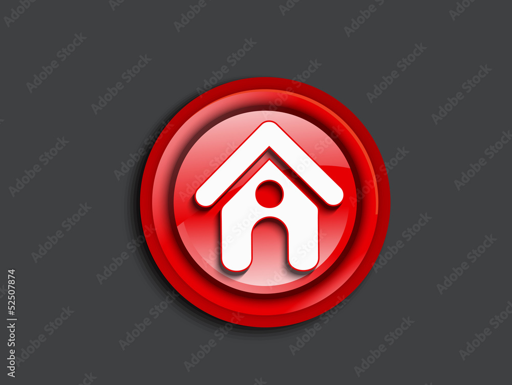 abstract glossy red home icon abstract glossy red home icon