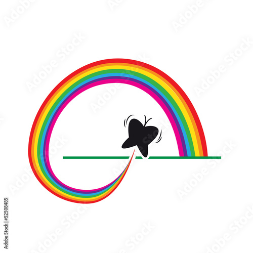 Vector logo butterfly and rainbow