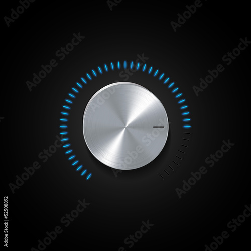 dial and glowing blue indicator light