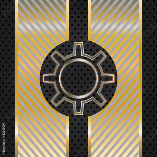 Abstract techno background with metal gear.