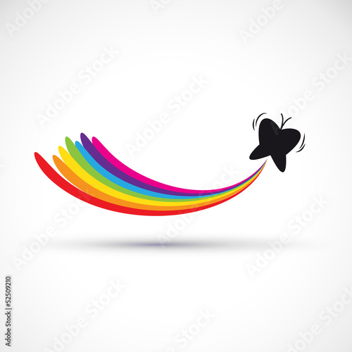 Vector logo butterfly and rainbow