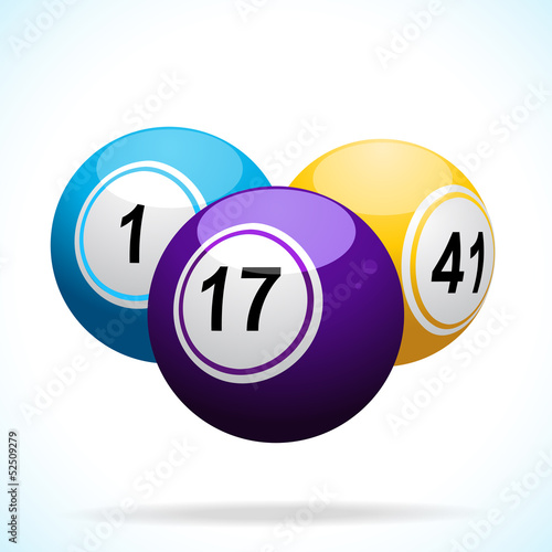 3d bingo balls floating