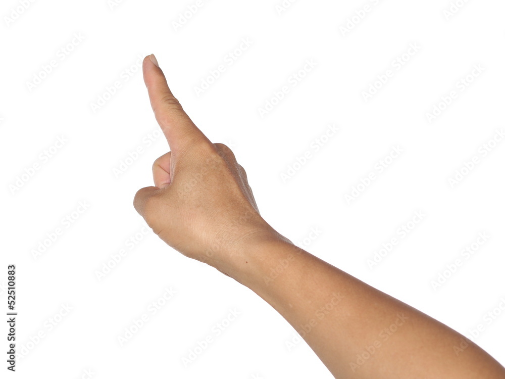 One finger isolated on white background One finger isolated on white background