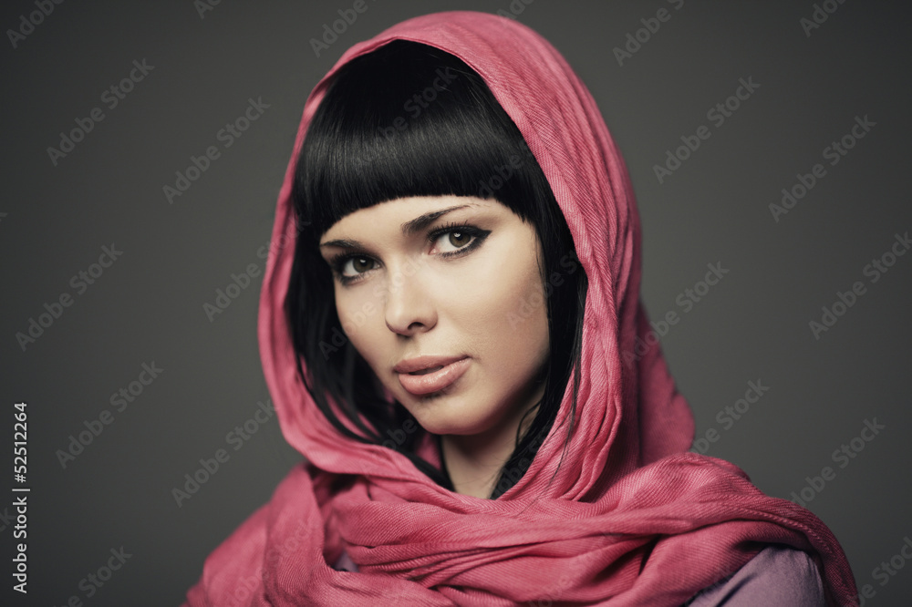 beautiful girl with shawl portrait beautiful girl with shawl portrait