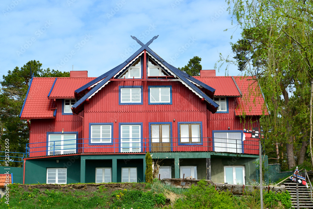 The red wooden house in Nida, Lithuania
