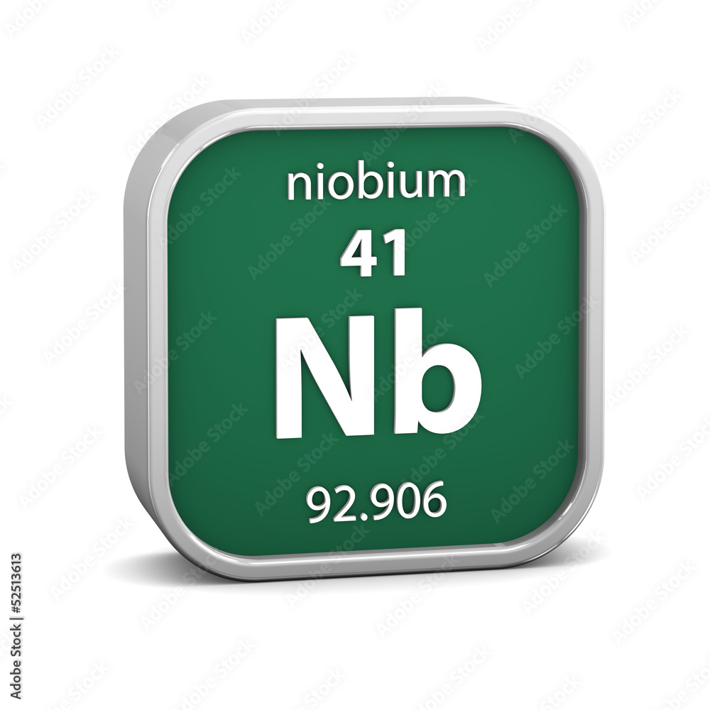 Niobium material sign Niobium material sign