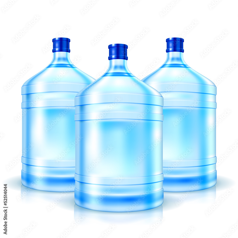 Three big bottles with clean water Three big bottles with clean water