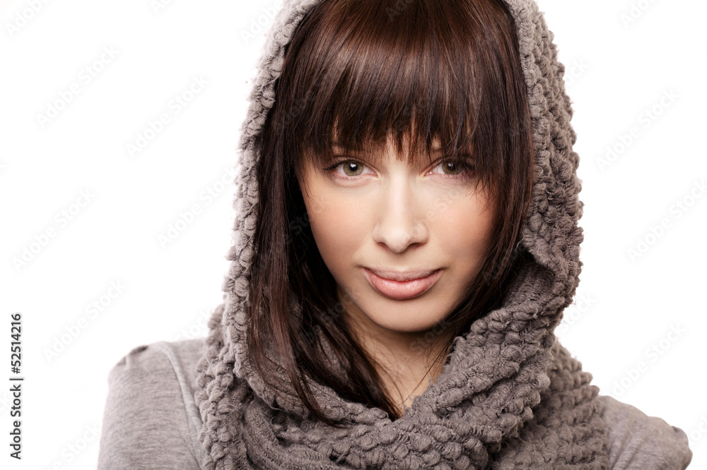beautiful girl with knitted scarf beautiful girl with knitted scarf