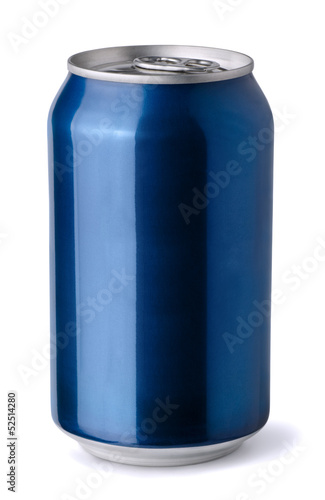 Blue soda can