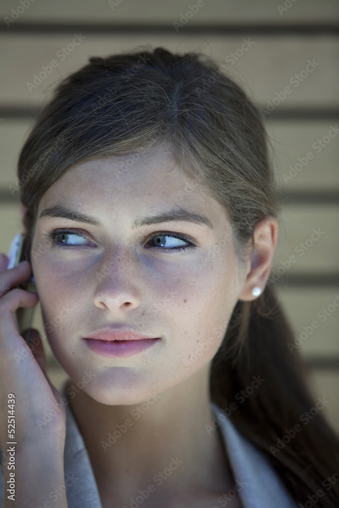 Young fashion model with telephone Young fashion model with telephone