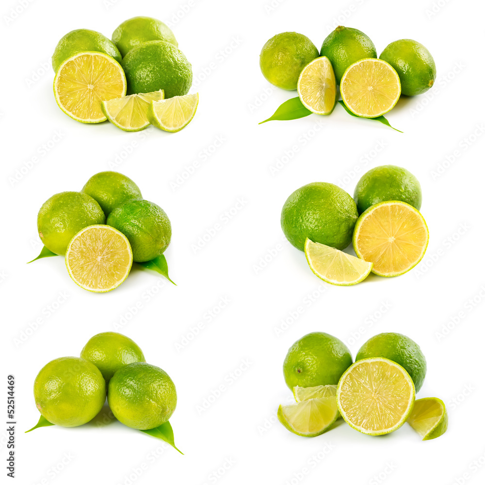 Set of fresh limes