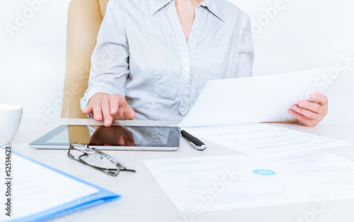 Business person working with documents