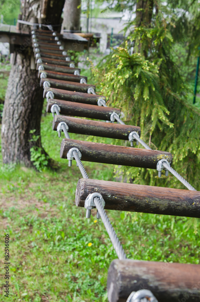 Obraz premium adventure climbing high wire park
