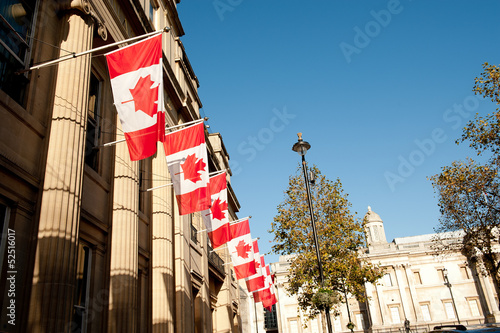 Canadian National Flags, Canada House, London.