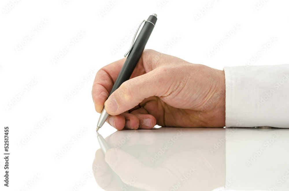 Businessman hand writing Businessman hand writing