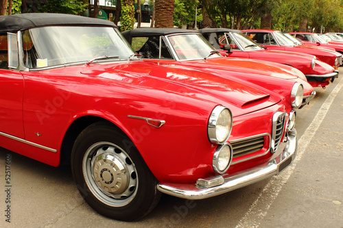 Gathering of vintage red cars © masyle