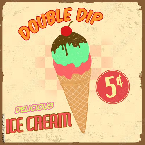 Ice cream vintage poster