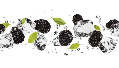 Küchenrückwand glas motiv Spritzendes Wasser Eisfrucht auf weißem Hintergrund  © Jag_cz