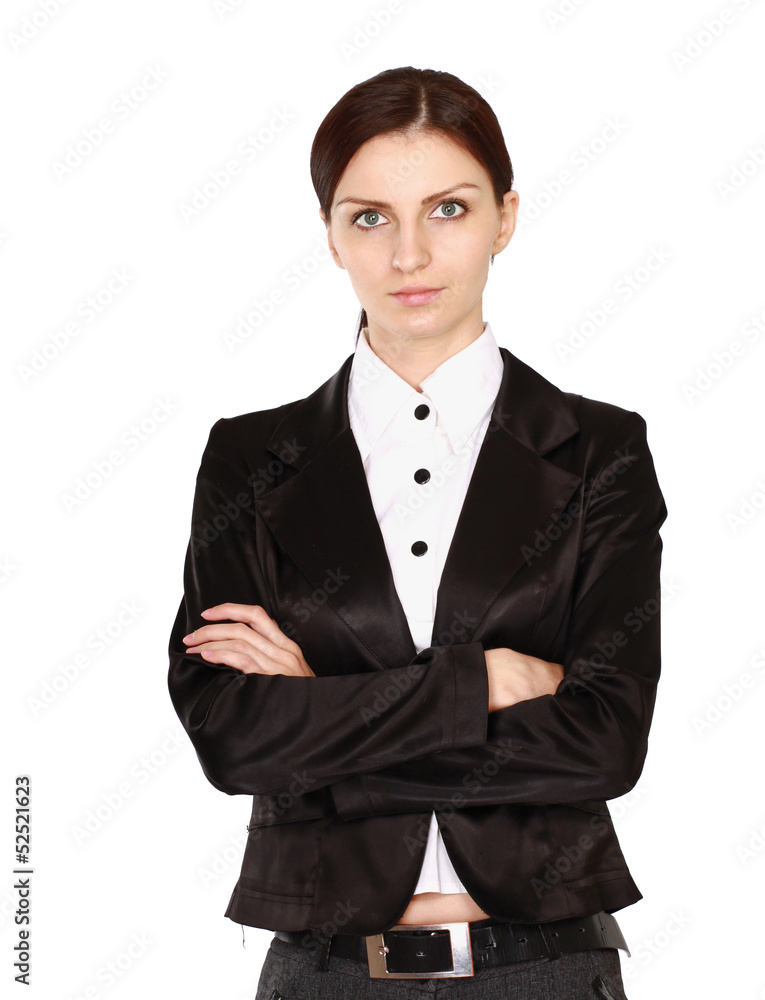 Portrait of beautiful business woman standing with folded arms Portrait of beautiful business woman standing with folded arms