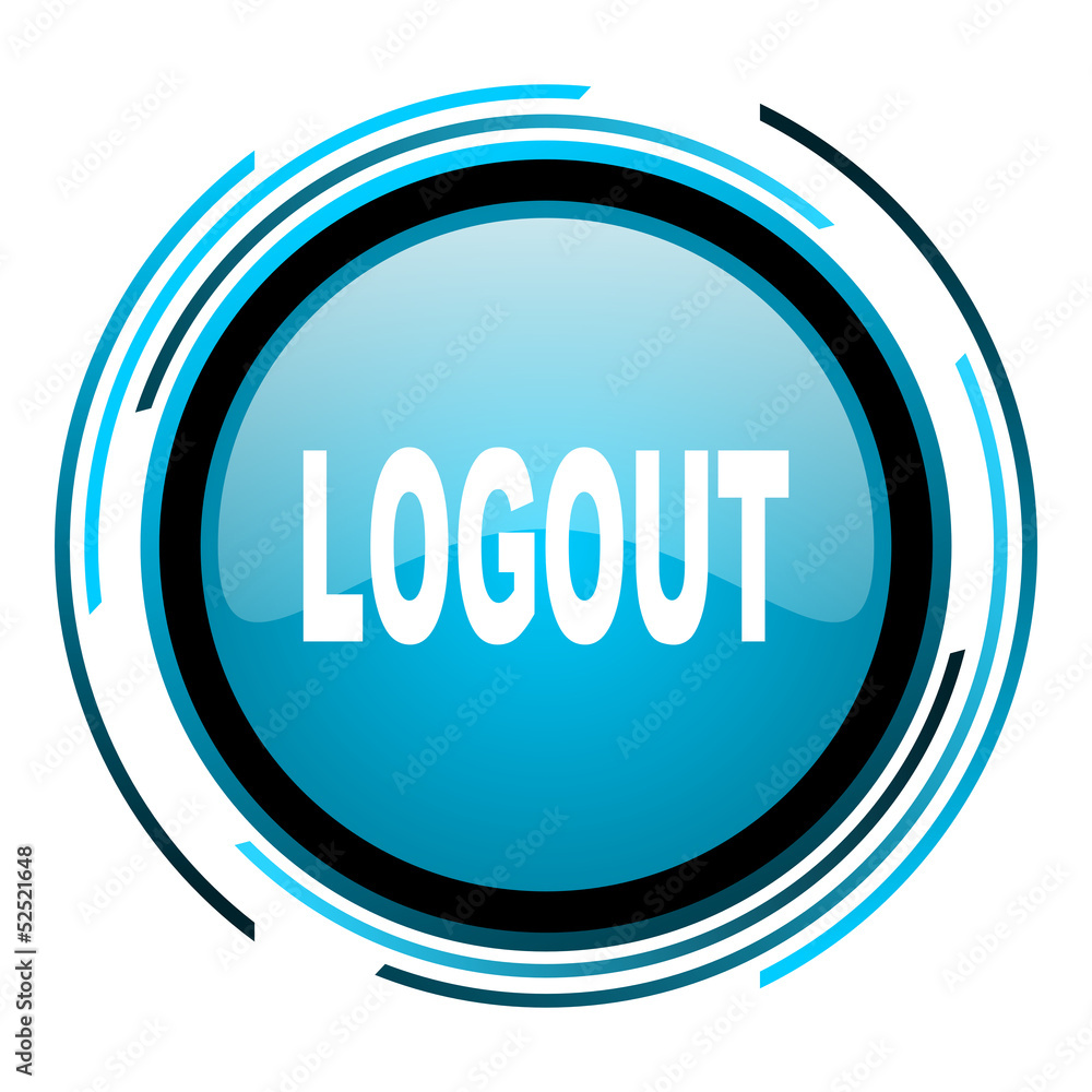 logout blue circle glossy icon logout blue circle glossy icon
