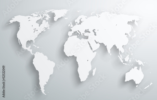 World map design with vector shadows