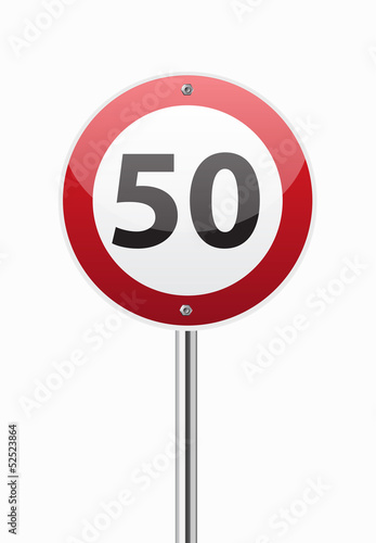 Traffic sign speed limit fifty