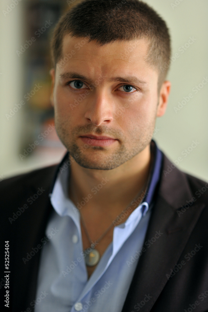 Male actor headshot showing action movie charackter Male actor headshot showing action movie charackter