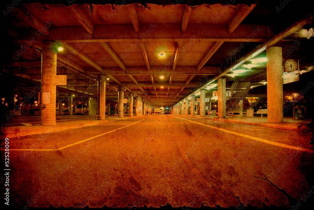 Fototapeta premium Retroplakat - Parkhaus