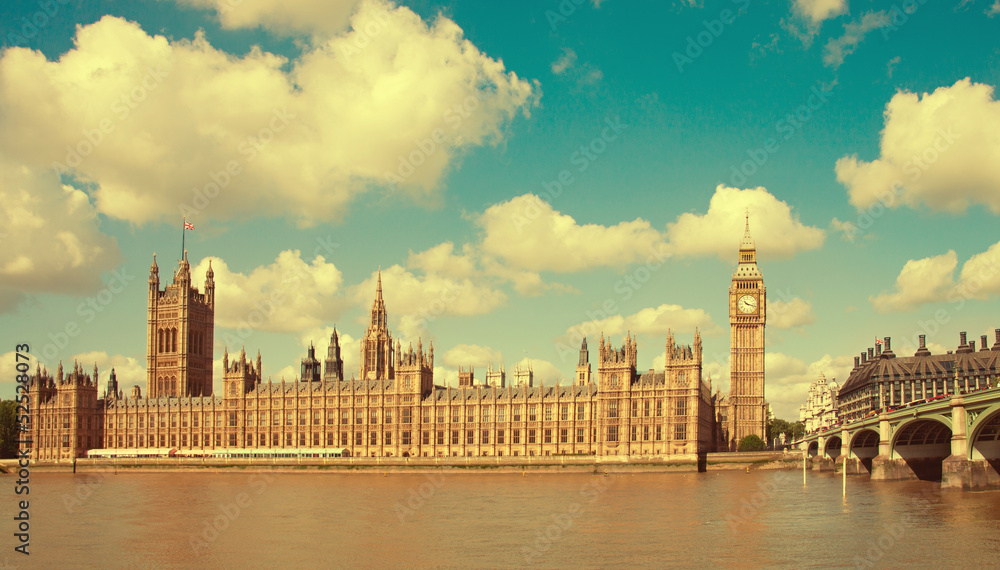 Obraz premium The Palace of Westminster in London, UK. , Toned image