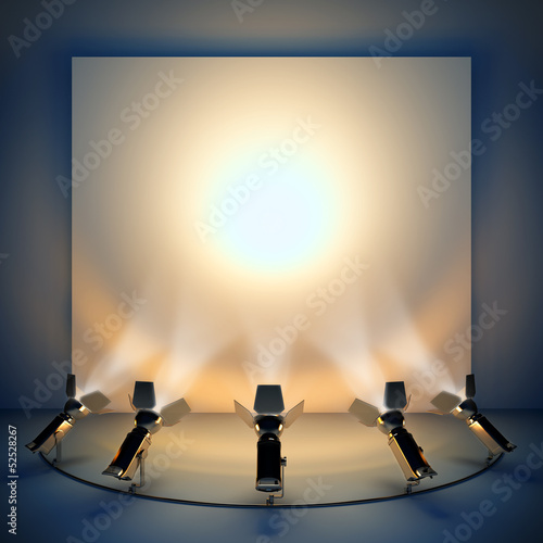 Empty background with stage spotlight.